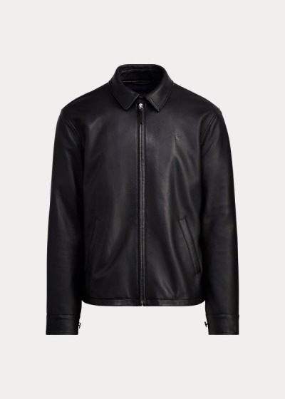 Chaquetas Polo Ralph Lauren Hombre Negros - Lambskin Leather - TLAWY9052